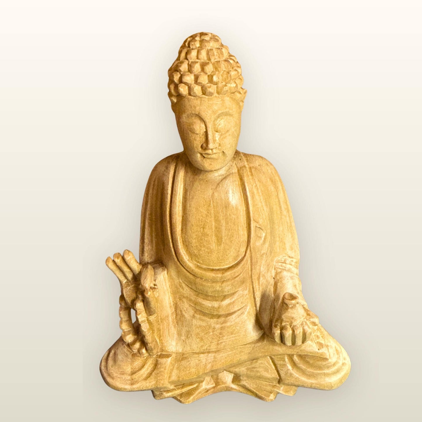 Teaching Buddha Sculpture Hand Carved Wood - Balinese Wood Carving - Buddhist Art