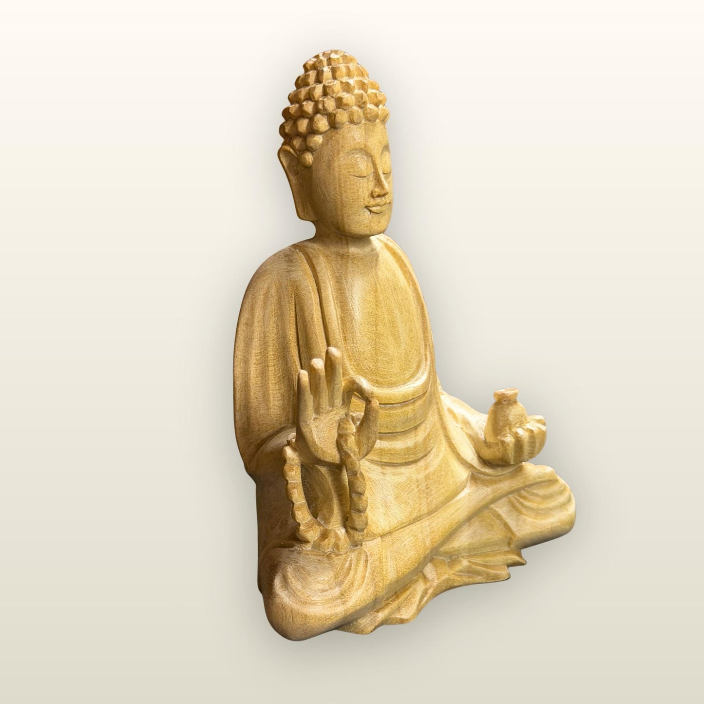 Teaching Buddha Sculpture Hand Carved Wood - Balinese Wood Carving - Buddhist Art