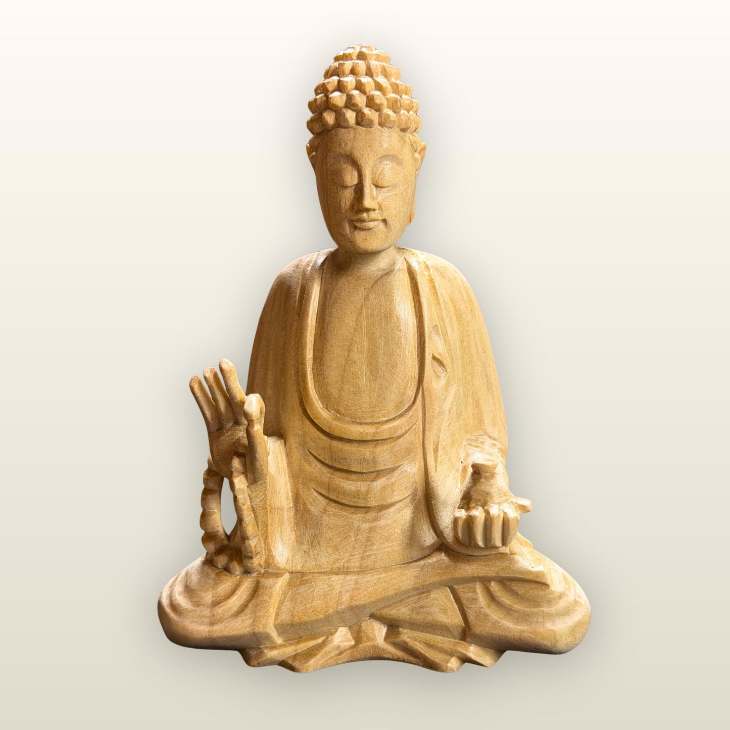 Teaching Buddha Sculpture Hand Carved Wood - Balinese Wood Carving - Buddhist Art