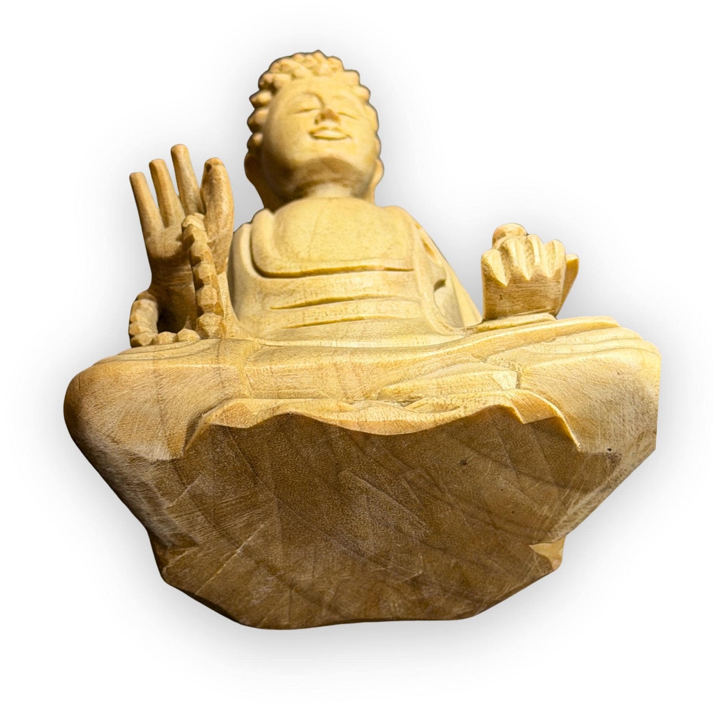 Teaching Buddha Sculpture Hand Carved Wood - Balinese Wood Carving - Buddhist Art