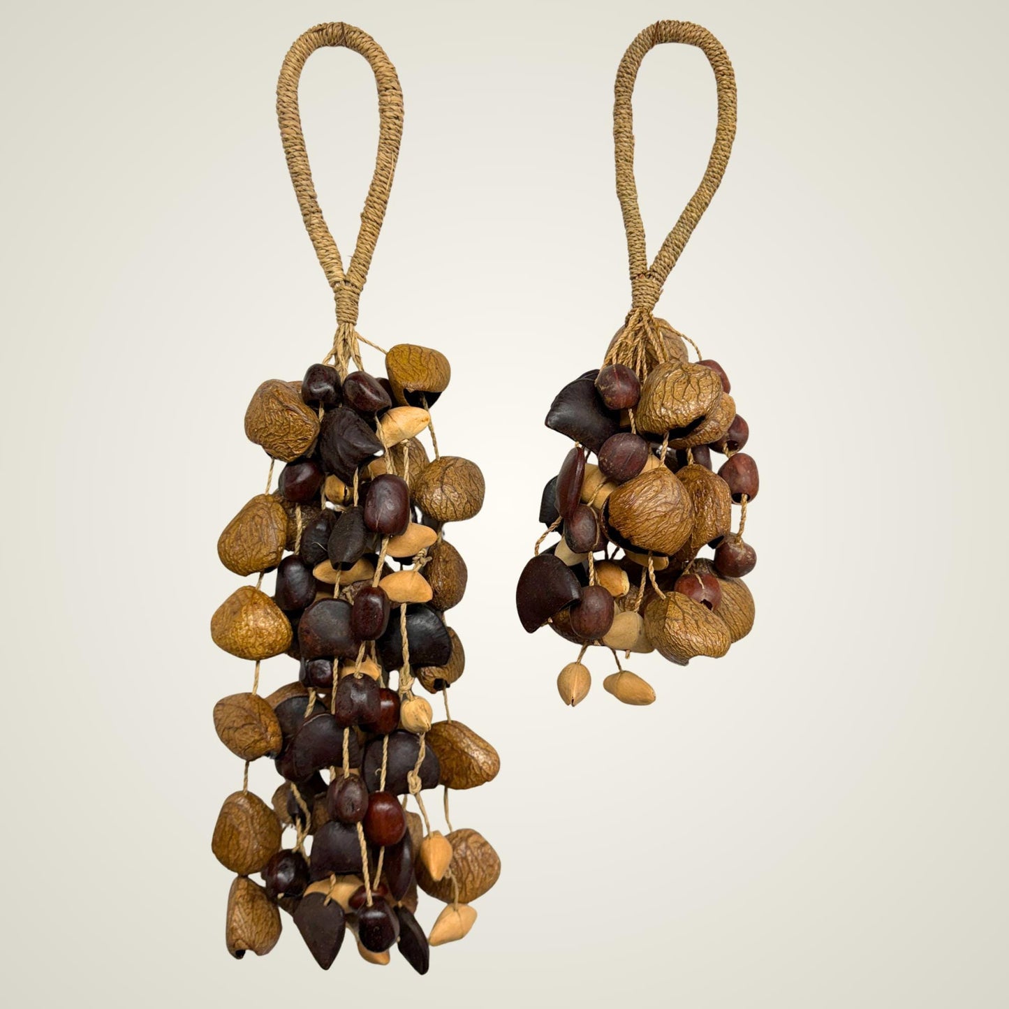 Pangi Nut Percussion Rattle,  Natural Bendo Seed Shaker - Sound Healing Bell - Wind chime
