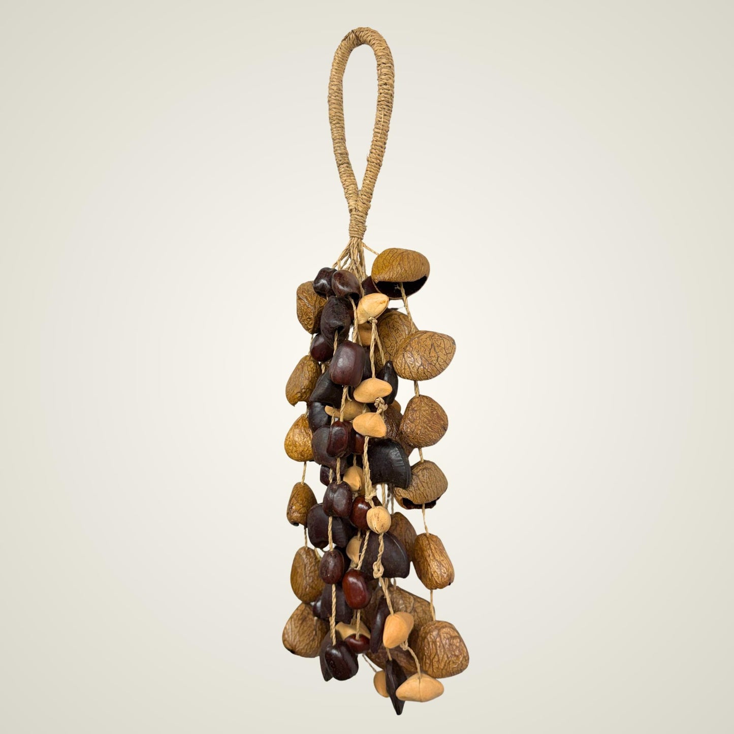 Pangi Nut Percussion Rattle,  Natural Bendo Seed Shaker - Sound Healing Bell - Wind chime