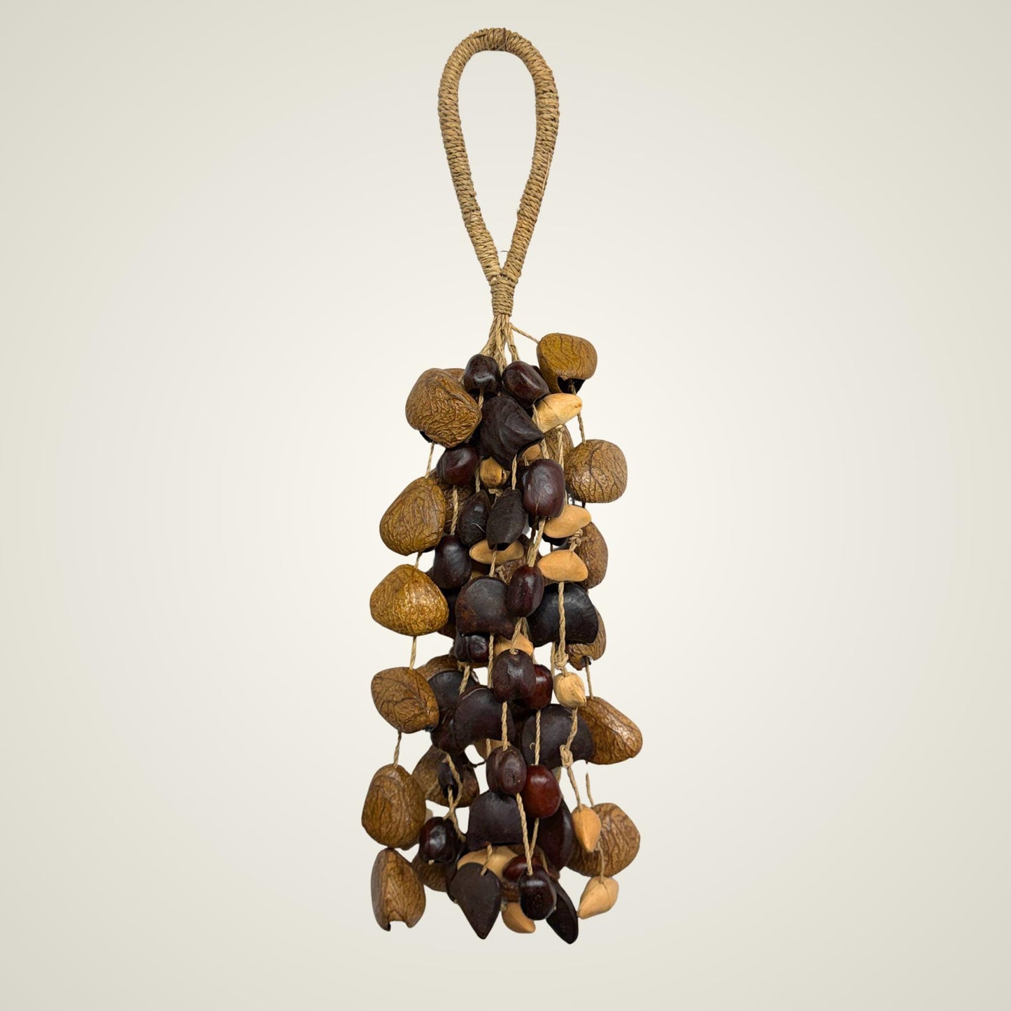 Pangi Nut Percussion Rattle,  Natural Bendo Seed Shaker - Sound Healing Bell - Wind chime
