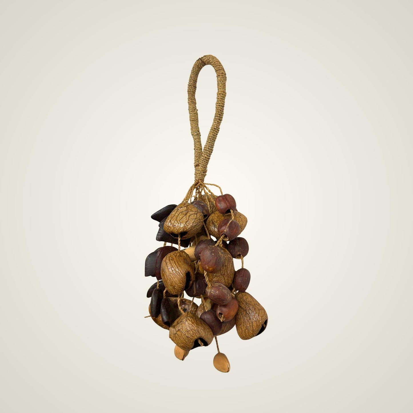 Pangi Nut Percussion Rattle,  Natural Bendo Seed Shaker - Sound Healing Bell - Wind chime