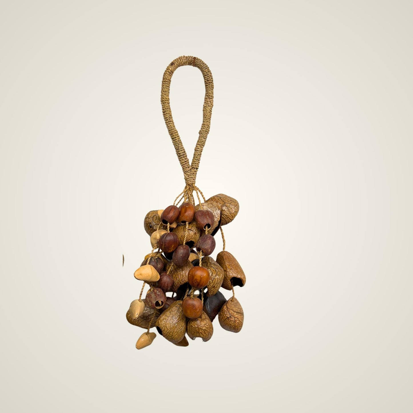 Pangi Nut Percussion Rattle,  Natural Bendo Seed Shaker - Sound Healing Bell - Wind chime