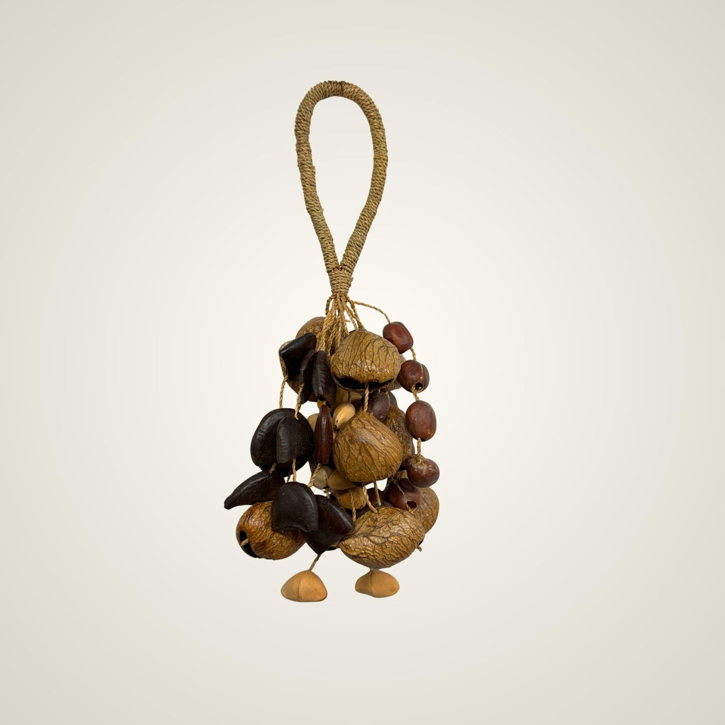 Pangi Nut Percussion Rattle,  Natural Bendo Seed Shaker - Sound Healing Bell - Wind chime