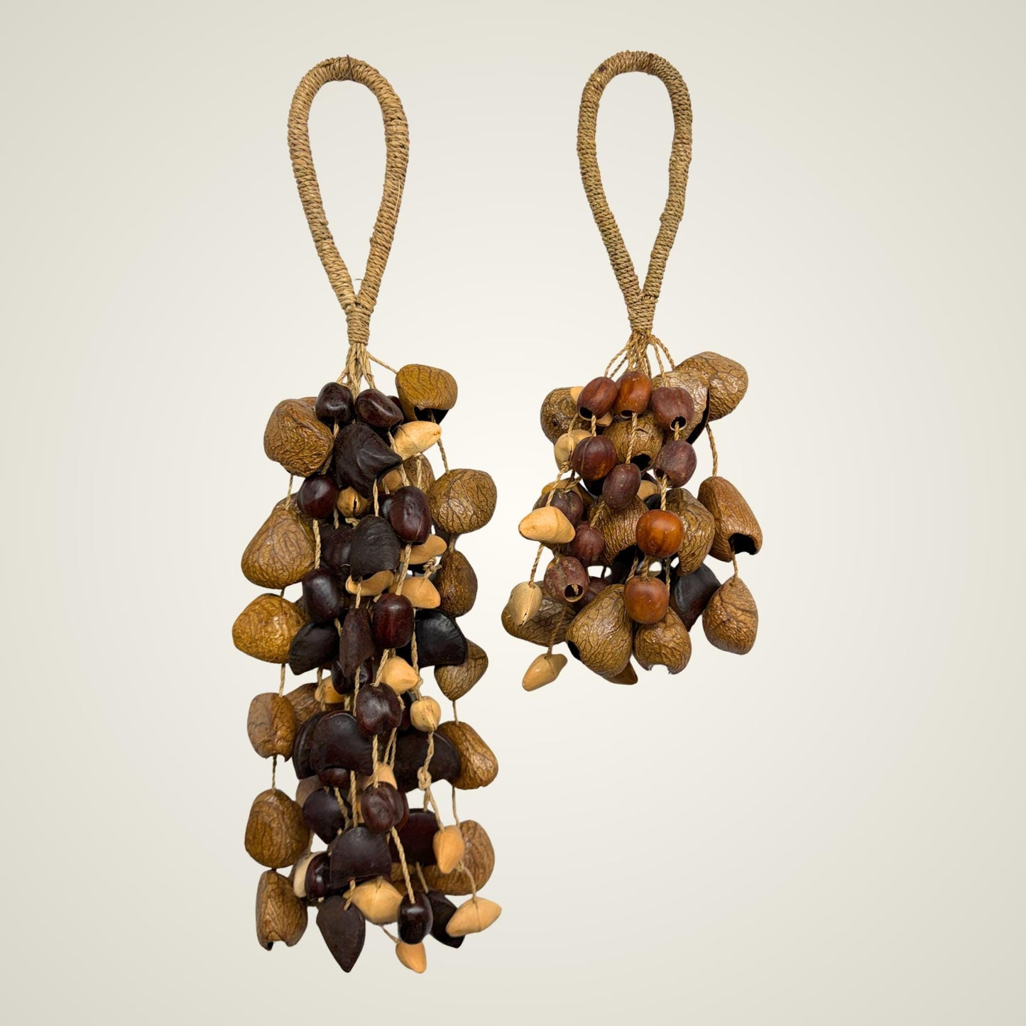 Pangi Nut Percussion Rattle,  Natural Bendo Seed Shaker - Sound Healing Bell - Wind chime