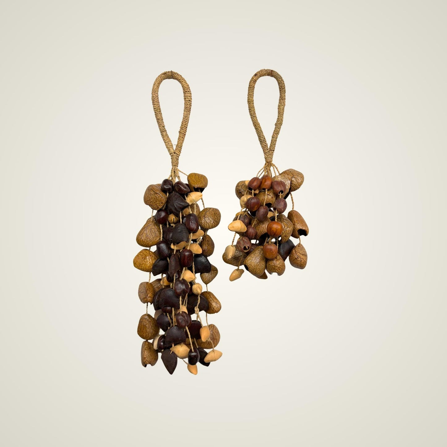 Pangi Nut Percussion Rattle,  Natural Bendo Seed Shaker - Sound Healing Bell - Wind chime