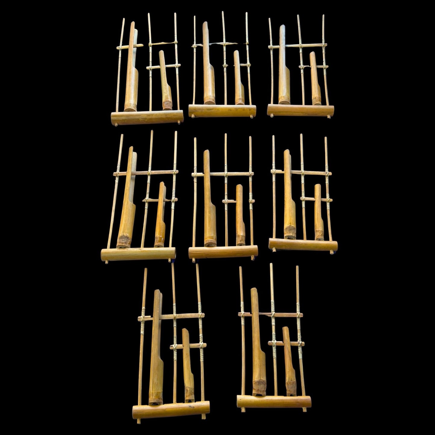 Bamboo Angklung Traditional Percussion Musical Instrument - Indonesian Rindik Gamalan Music