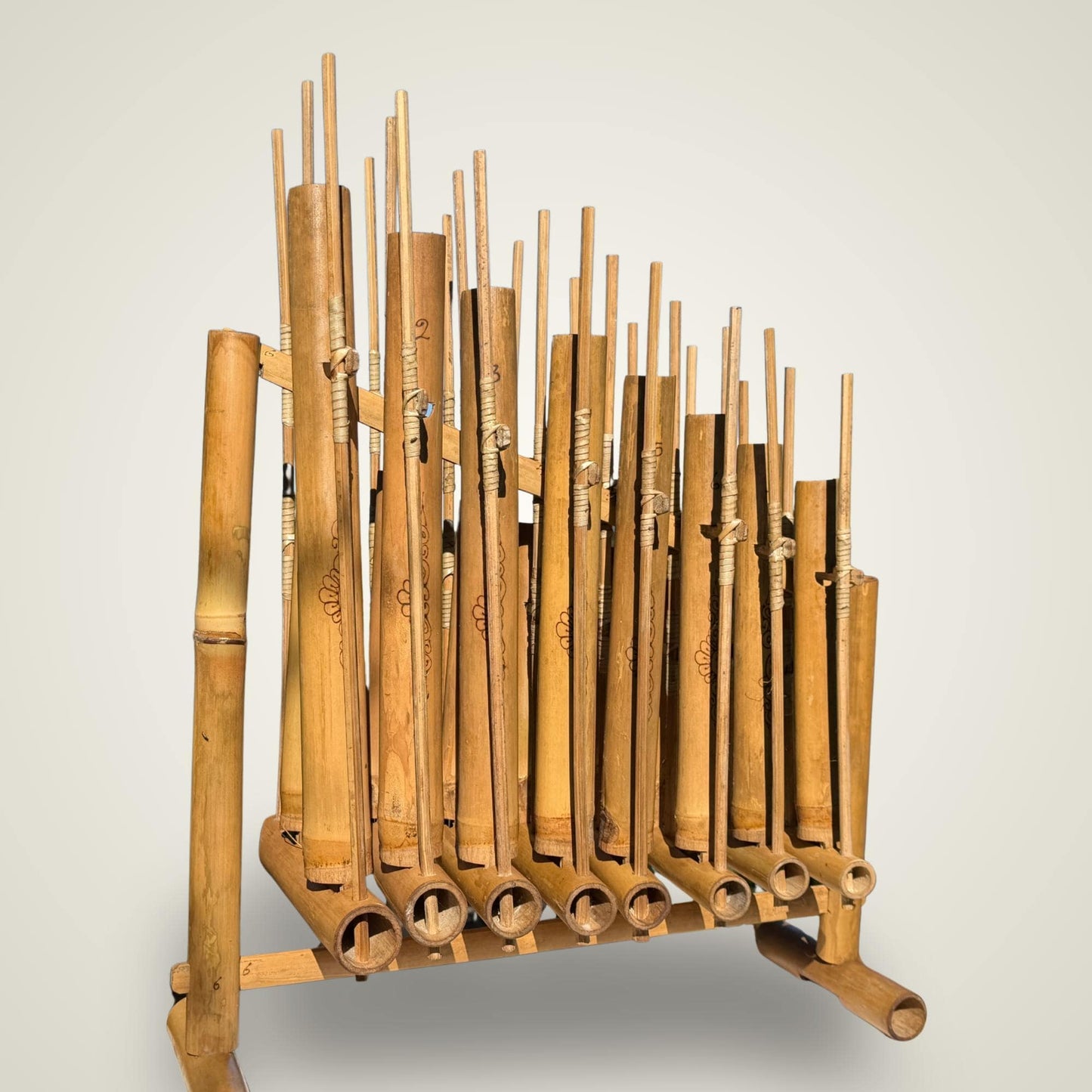 Bamboo Angklung Traditional Percussion Musical Instrument - Indonesian Rindik Gamalan Music