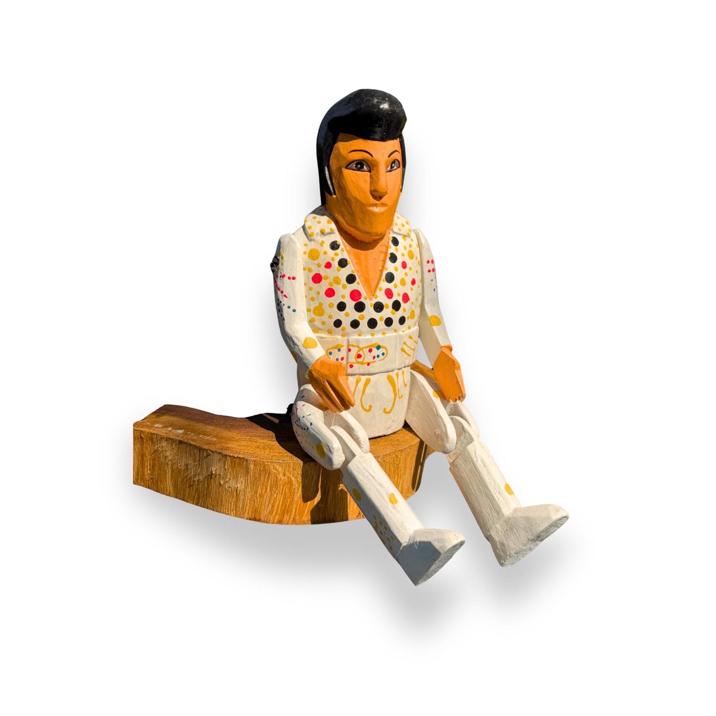 The King Elvis Shelf Sitter - Super Star Puppet Hand Painted Carved Wood