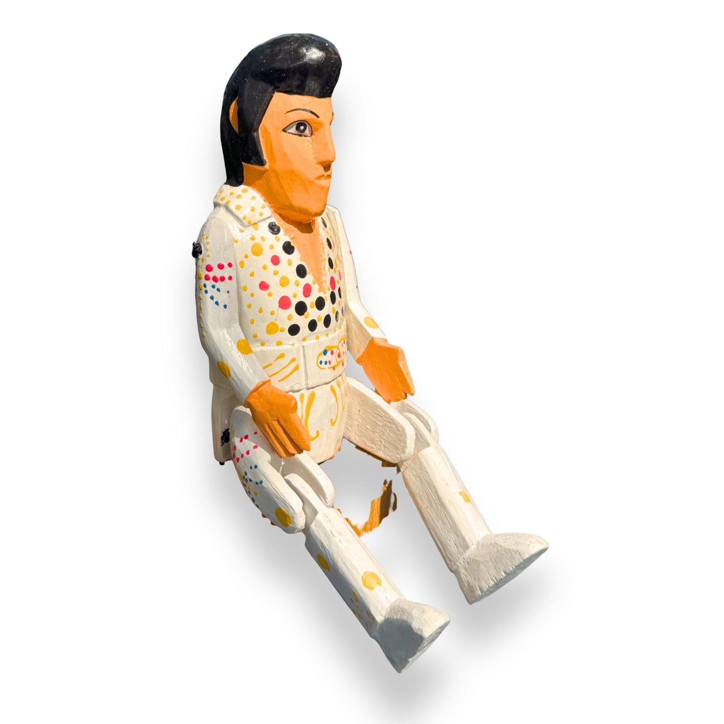 The King Elvis Shelf Sitter - Super Star Puppet Hand Painted Carved Wood