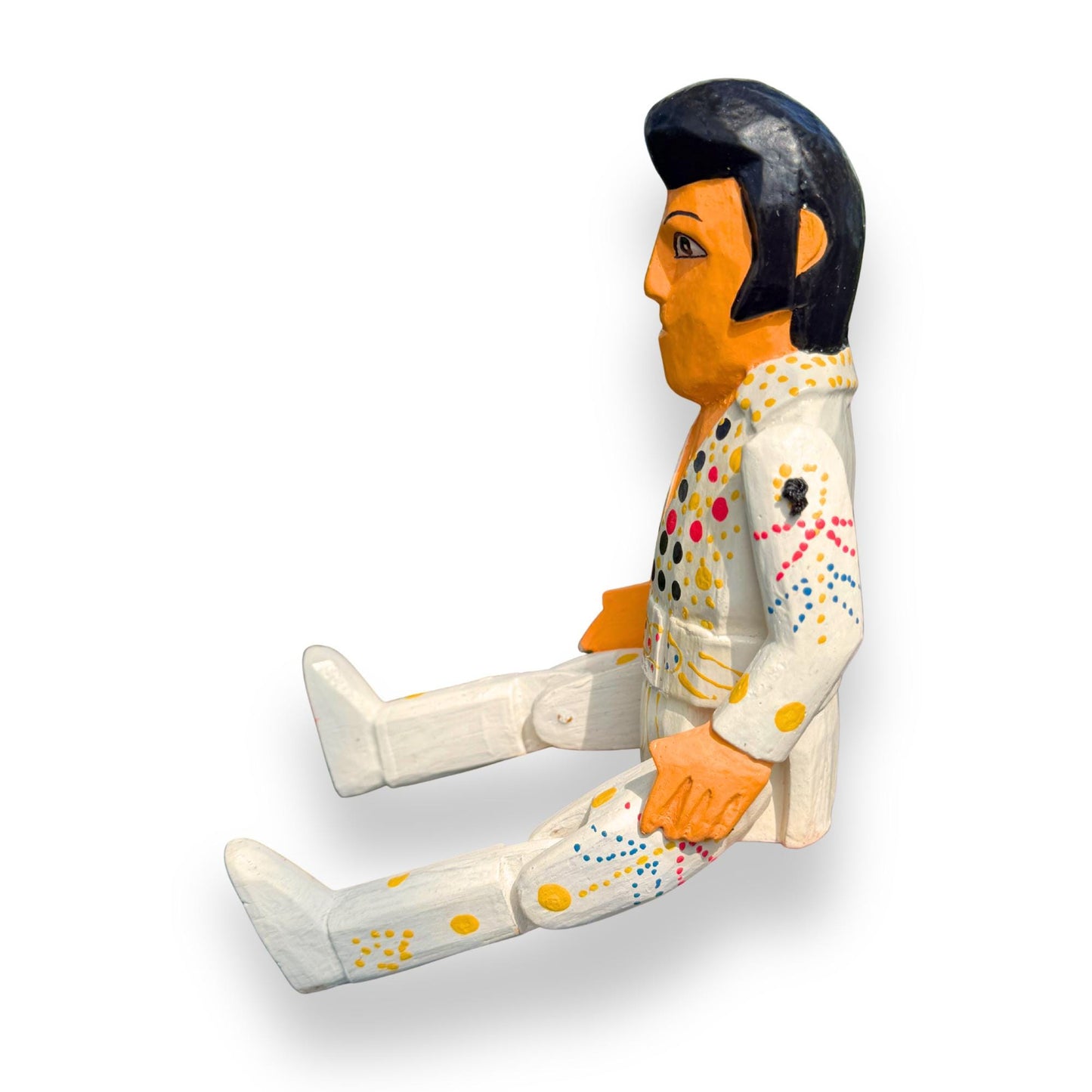 The King Elvis Shelf Sitter - Super Star Puppet Hand Painted Carved Wood