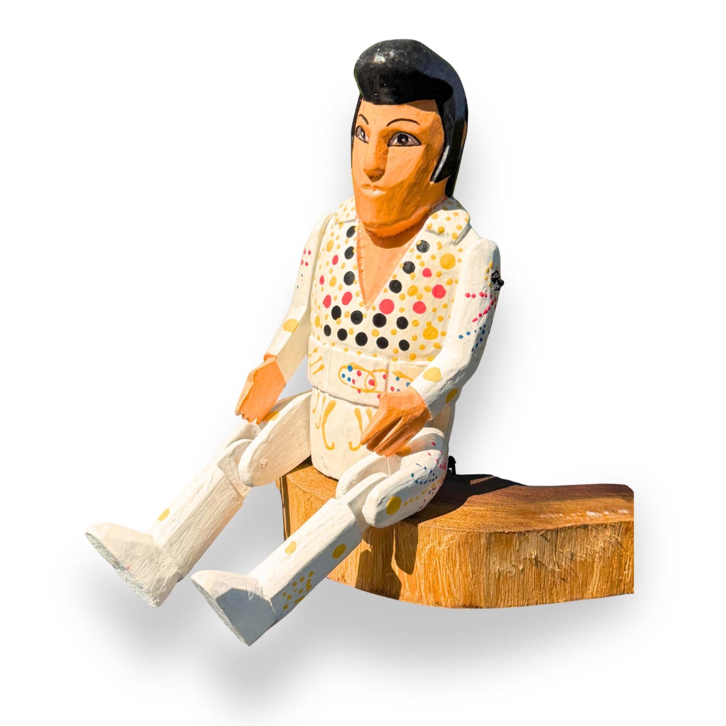The King Elvis Shelf Sitter - Super Star Puppet Hand Painted Carved Wood