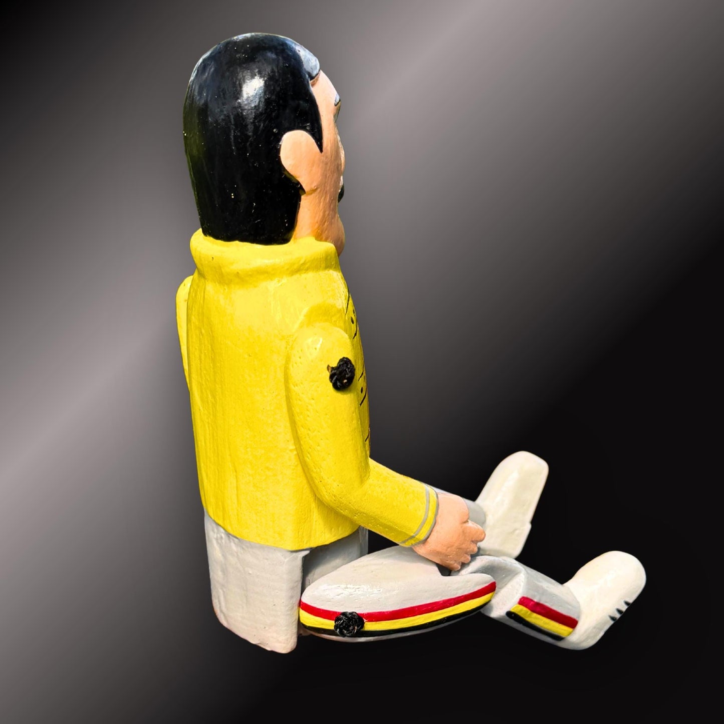 Freddie Mercury  Rock Star Shelf Sitter - Super Star Puppet Hand Painted Carved Wood