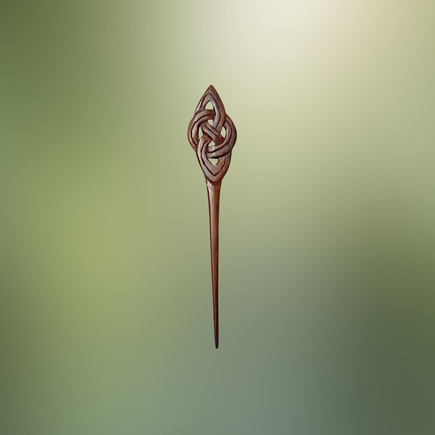 Carved Wooden Hair Pick Stick;  Balinese Wood Hair Jewelry, Lotus, Celtic Knot, Fern Tip