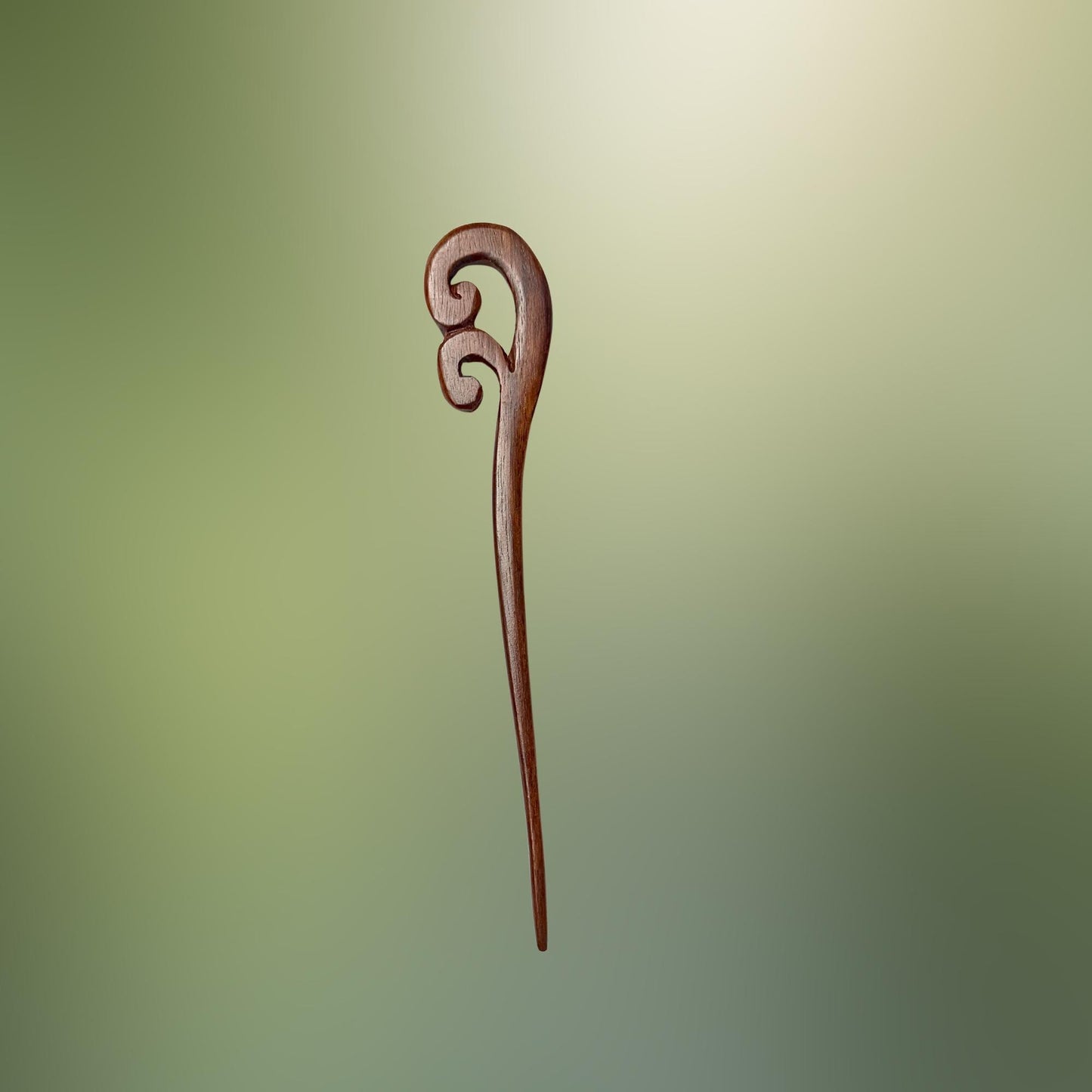 Carved Wooden Hair Pick Stick;  Balinese Wood Hair Jewelry, Lotus, Celtic Knot, Fern Tip