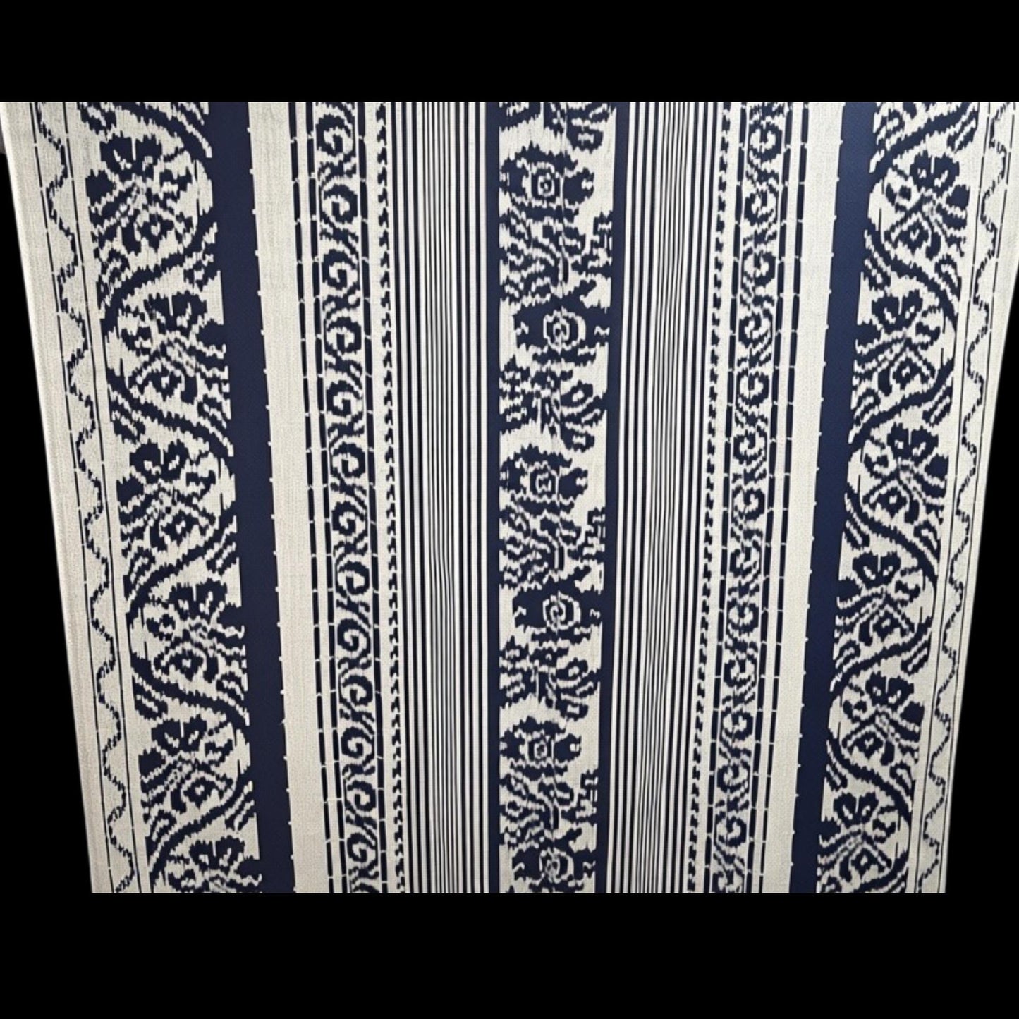 Hand woven Deep Navy Blue Ikat Cotton Tapestry: Hand Loomed Indonesian Blanket (45x90)