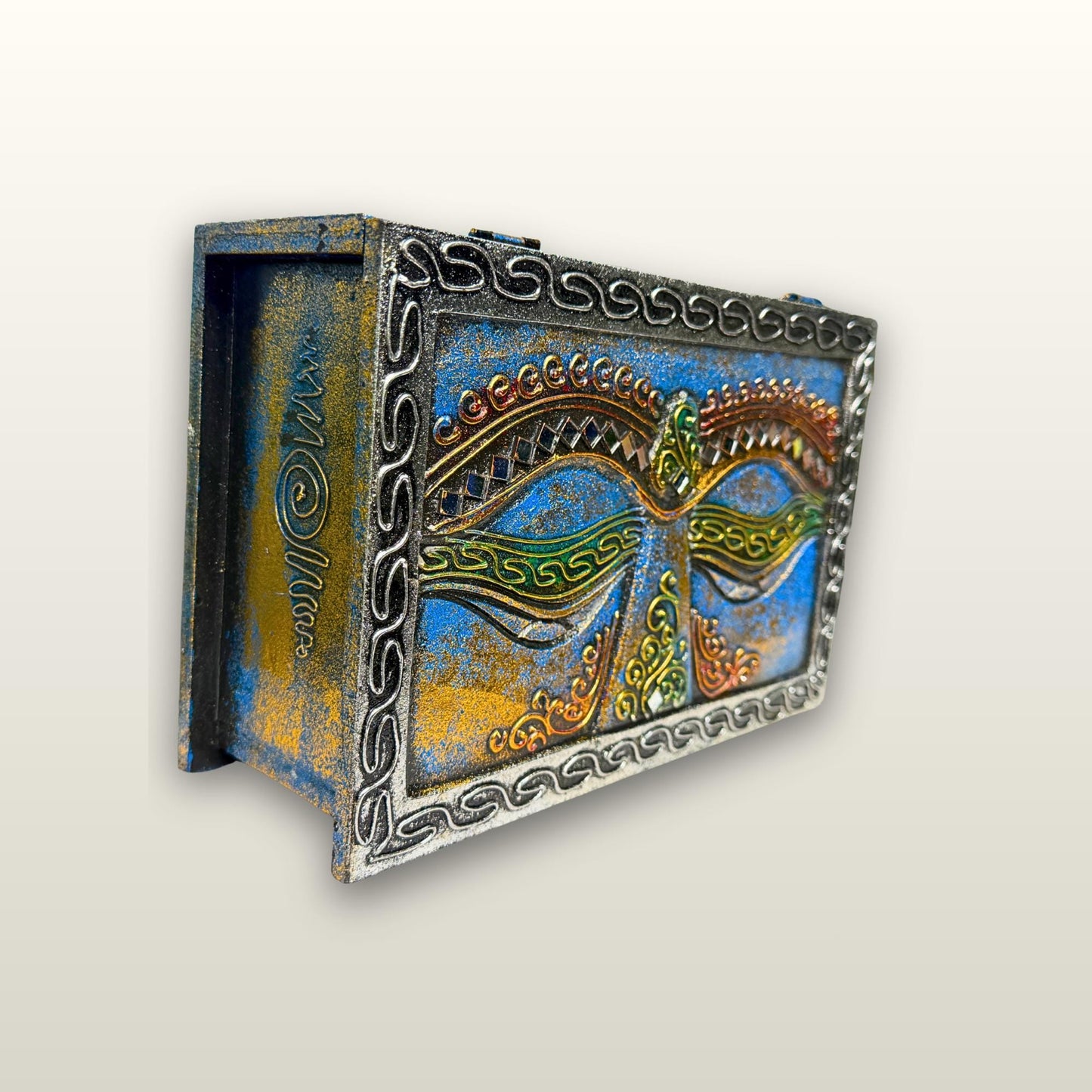 Eyes of Buddha Hand Carved Jewelry Stash Box: Handmade Balinese Art