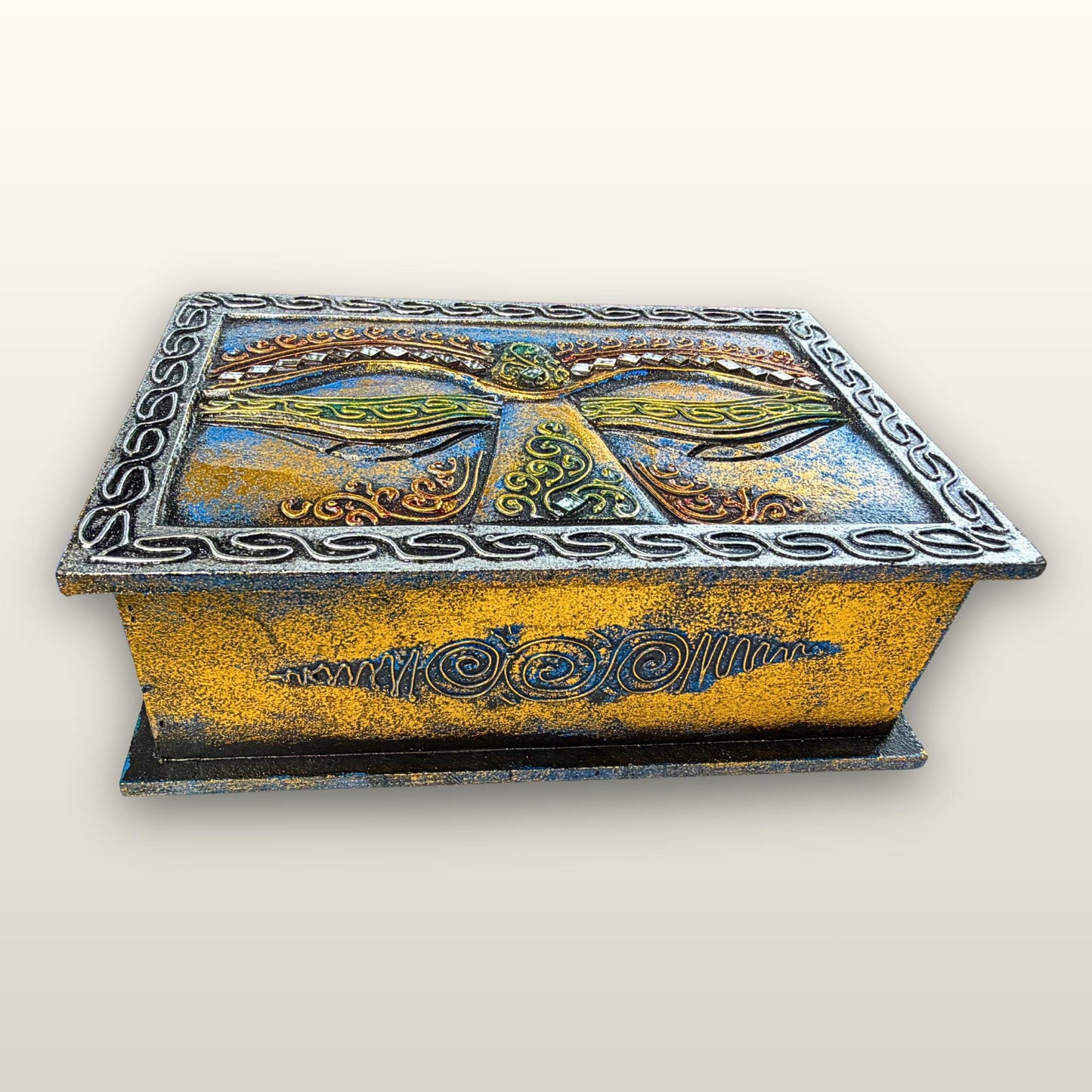 Eyes of Buddha Hand Carved Jewelry Stash Box: Handmade Balinese Art