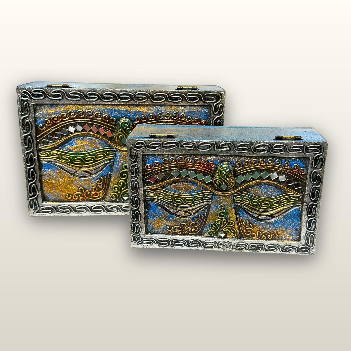 Eyes of Buddha Hand Carved Jewelry Stash Box: Handmade Balinese Art