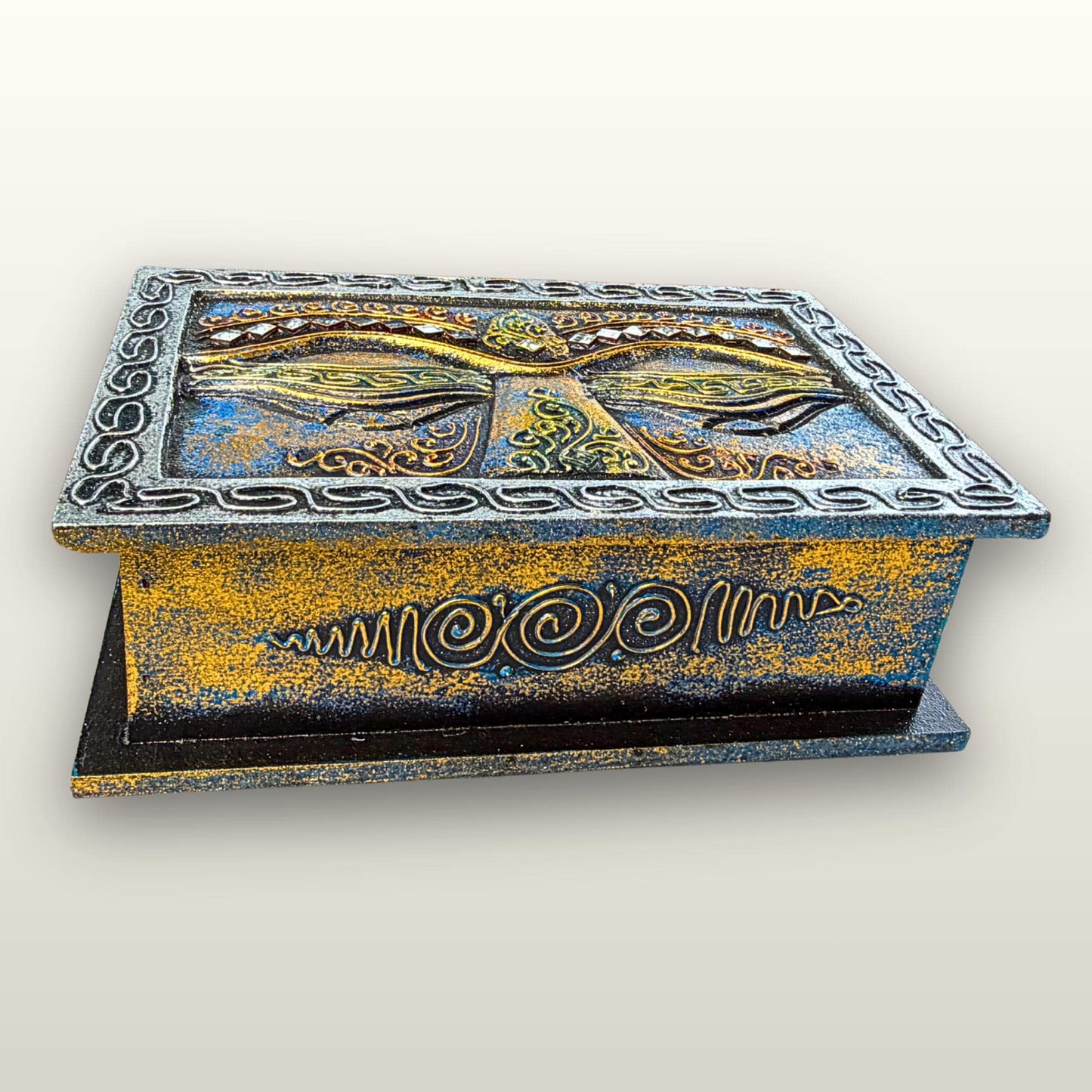 Eyes of Buddha Hand Carved Jewelry Stash Box: Handmade Balinese Art