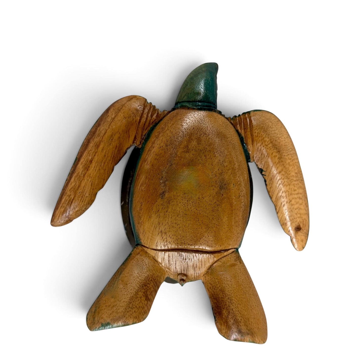 Sea Turtle Mermaid & Fish Trinket Stash Jewelry Box hand painted Wood carving Balinese Art
