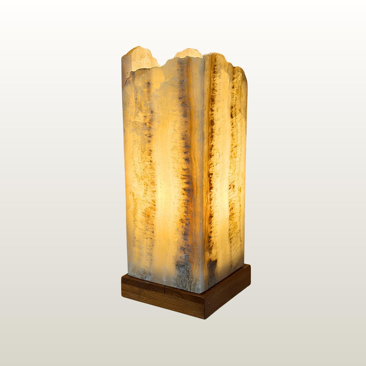 Onyx  Gemstone Table Lamp: Raw Edge Crystal Matrix Accent Light