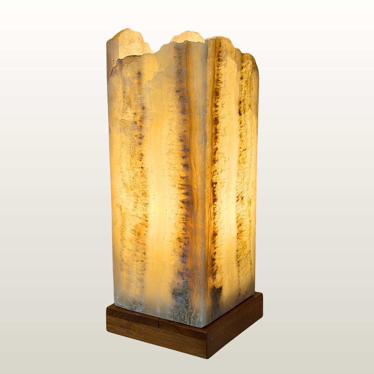 Onyx  Gemstone Table Lamp: Raw Edge Crystal Matrix Accent Light