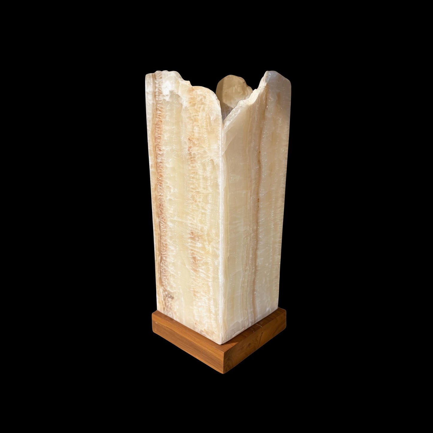 Onyx  Gemstone Table Lamp: Raw Edge Crystal Matrix Accent Light