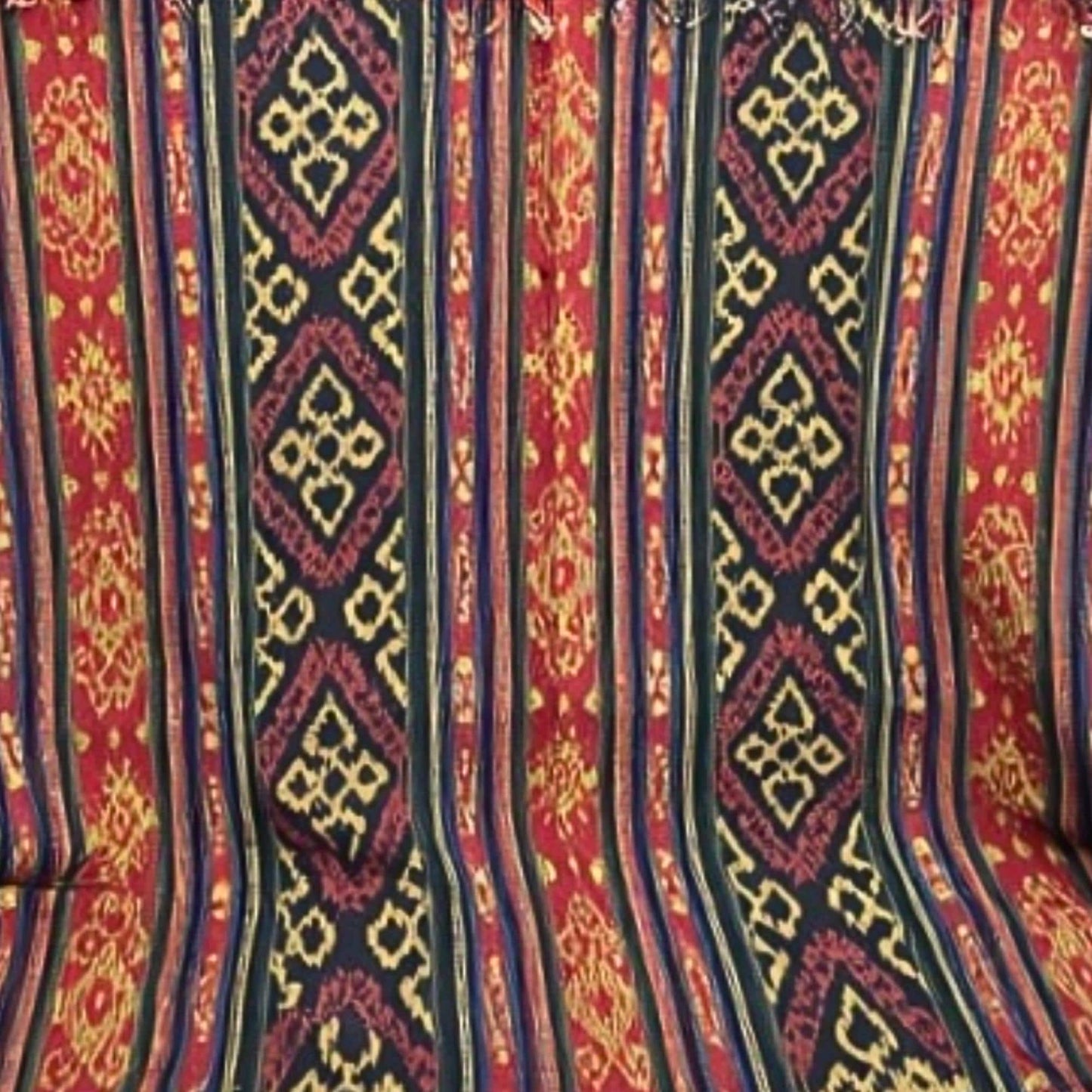 Hand woven Earthy Red & Brown Ikat Cotton Tapestry: Hand Loomed Indonesian Blanket (45x90)