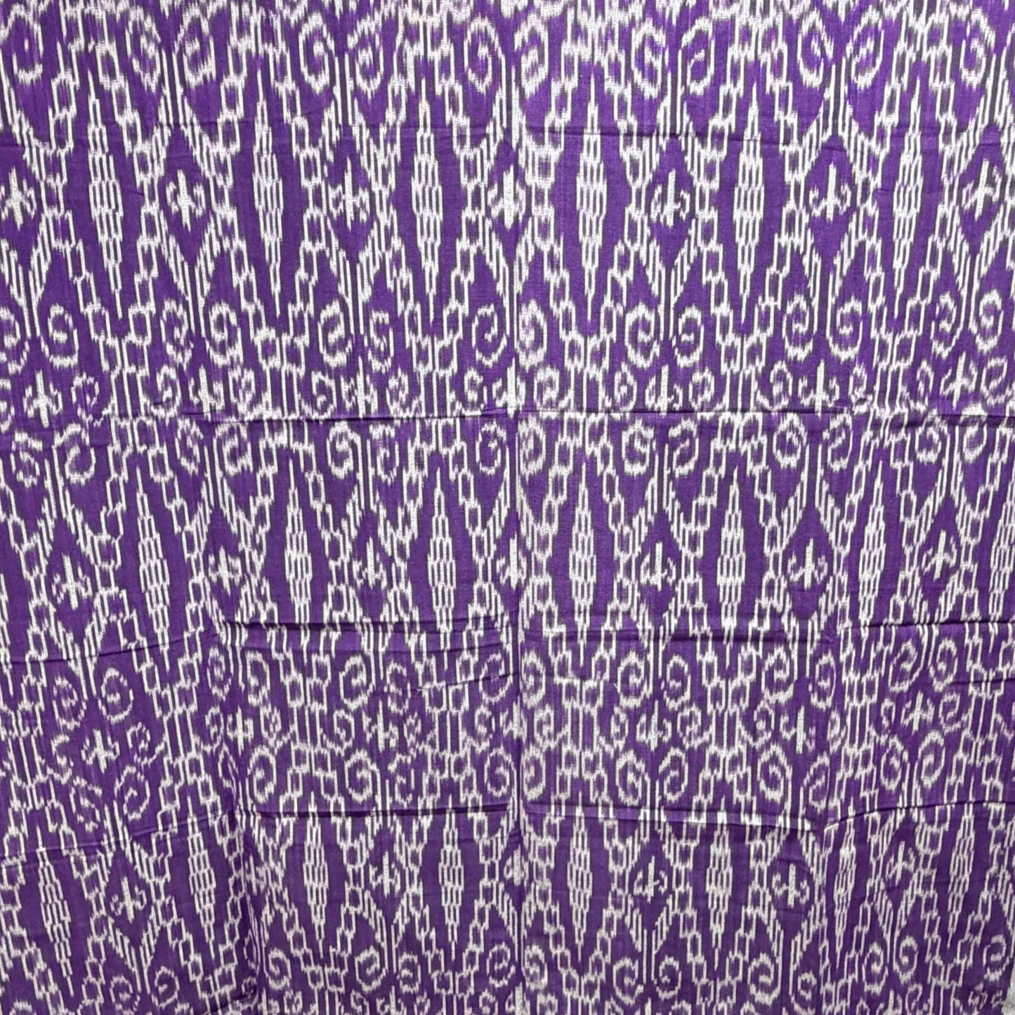 Hand woven Purple & gray Ikat Cotton Tapestry: Hand Loomed Indonesian Blanket (45x90)