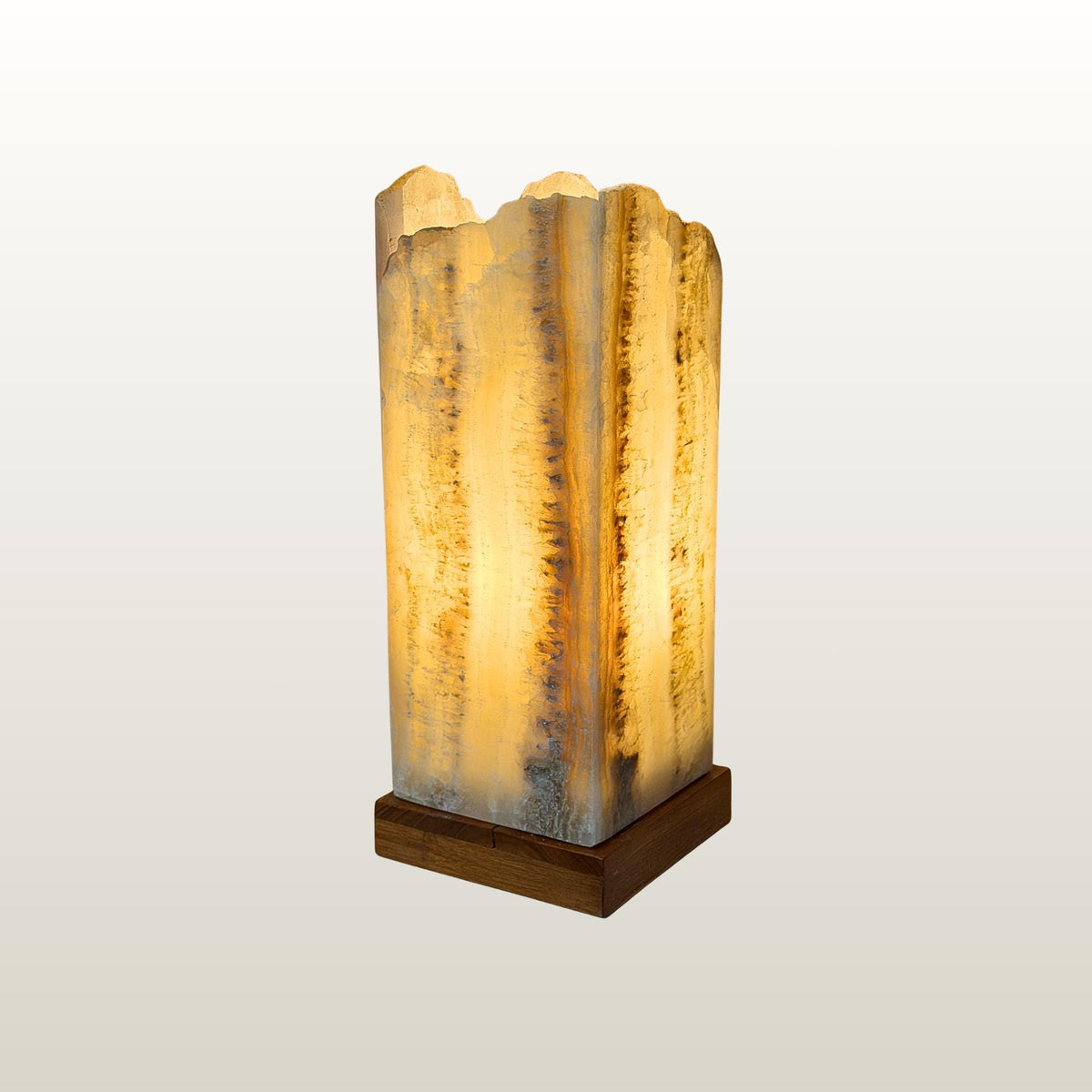 Onyx  Gemstone Table Lamp: Raw Edge Crystal Matrix Accent Light