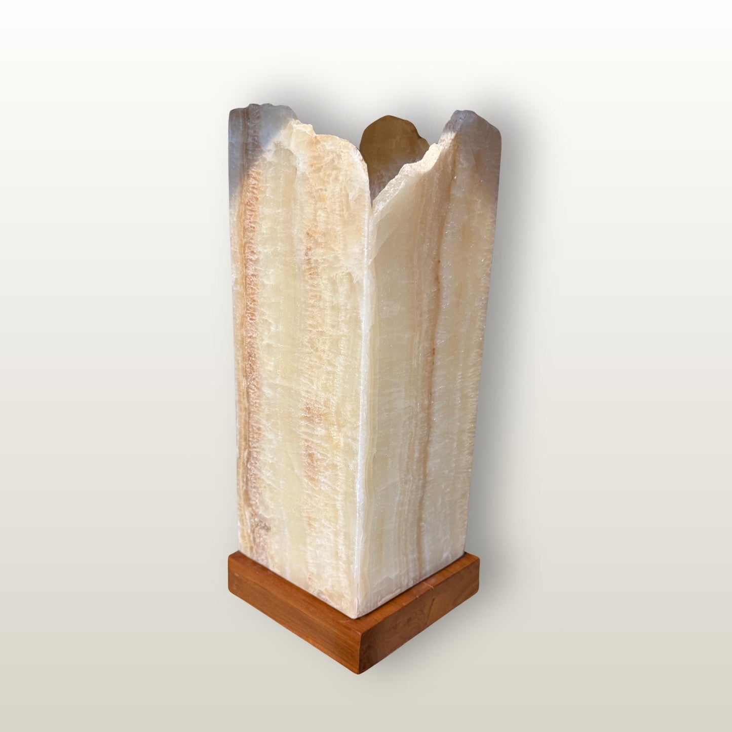 Onyx  Gemstone Table Lamp: Raw Edge Crystal Matrix Accent Light