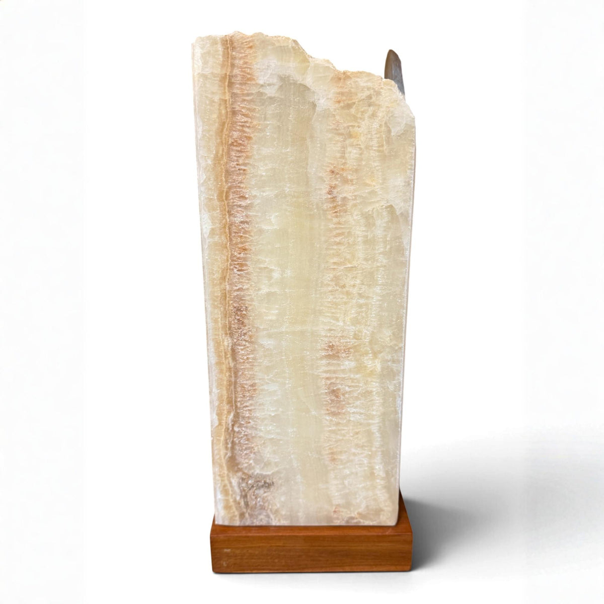 Onyx  Gemstone Table Lamp: Raw Edge Crystal Matrix Accent Light