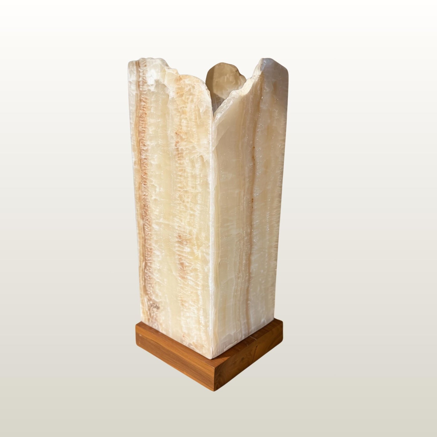Onyx  Gemstone Table Lamp: Raw Edge Crystal Matrix Accent Light