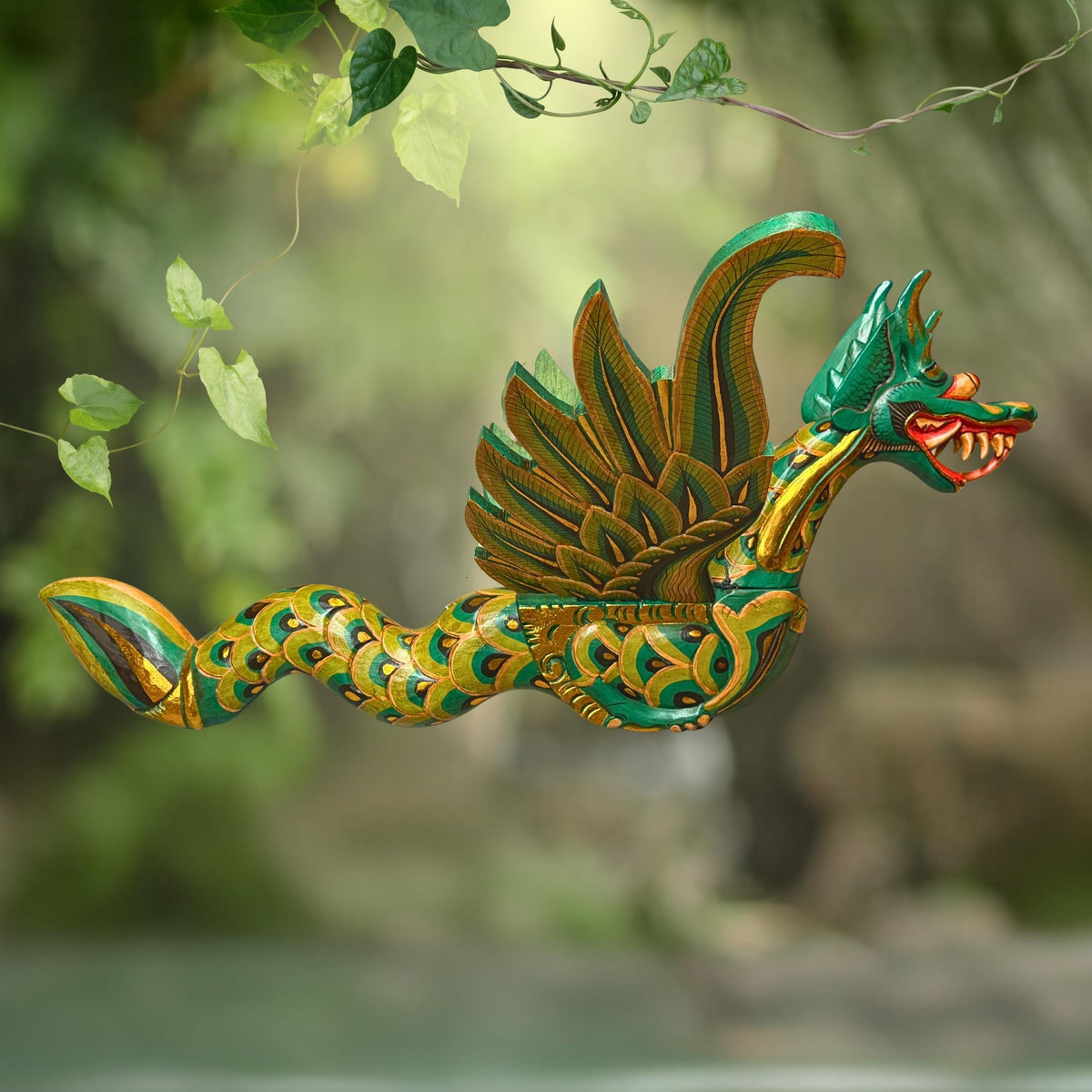 Huge Bali Winged Dragon Naga Flying Mobile Demon Chaser Balinese folk Art 42"