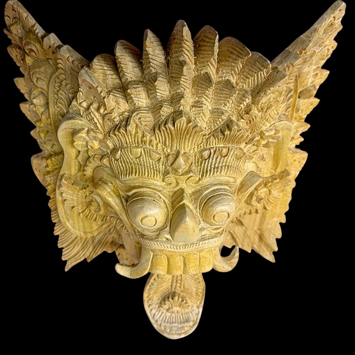 Balinese Rangda Demon Queen Mask, Hand Carved Wood Bali Art