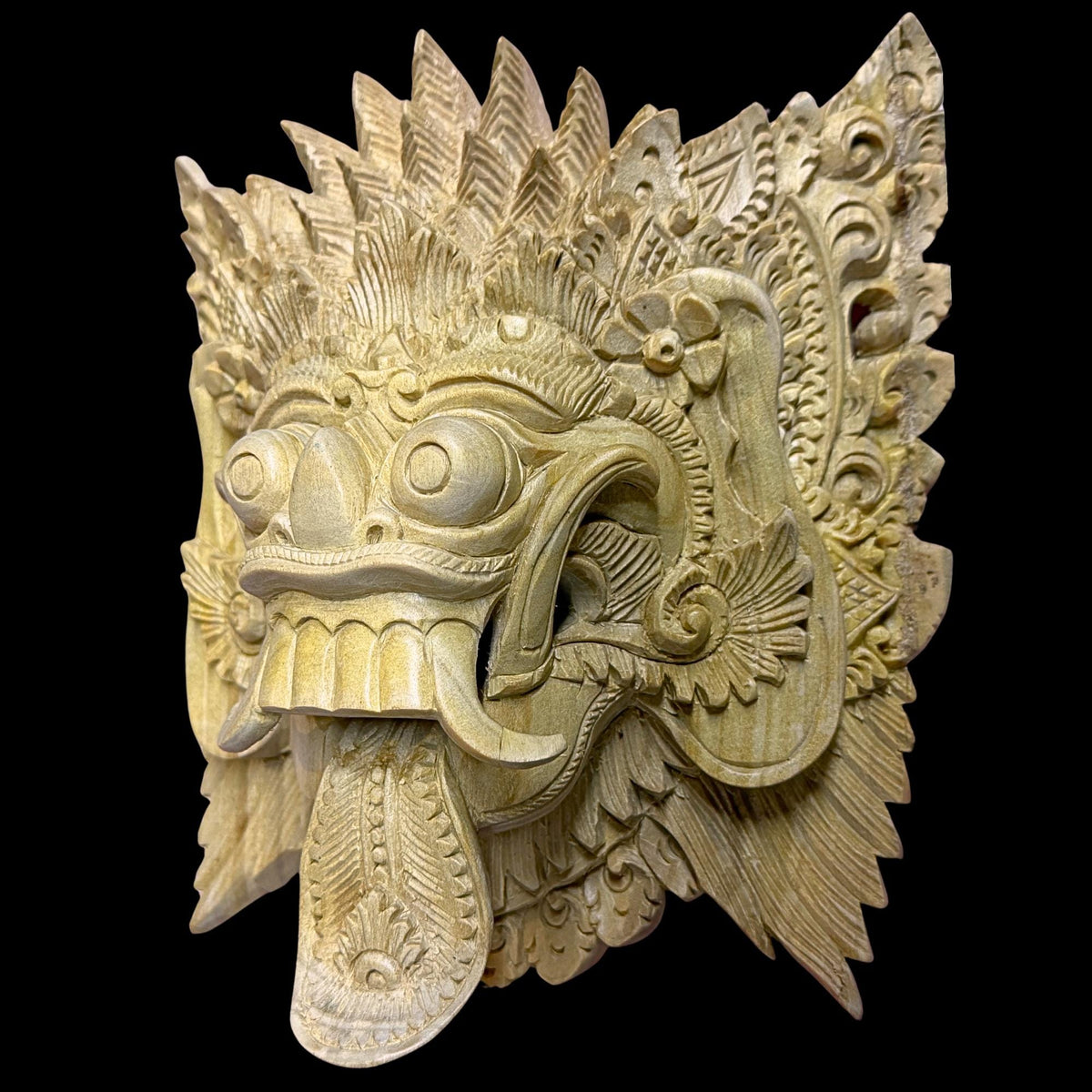 Balinese Rangda Demon Queen Mask, Hand Carved Wood Bali Art