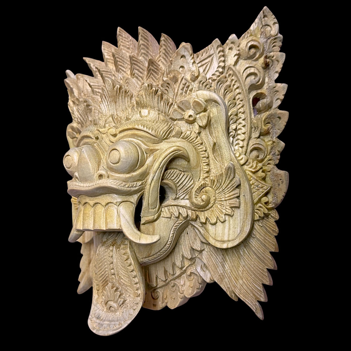 Balinese Rangda Demon Queen Mask, Hand Carved Wood Bali Art