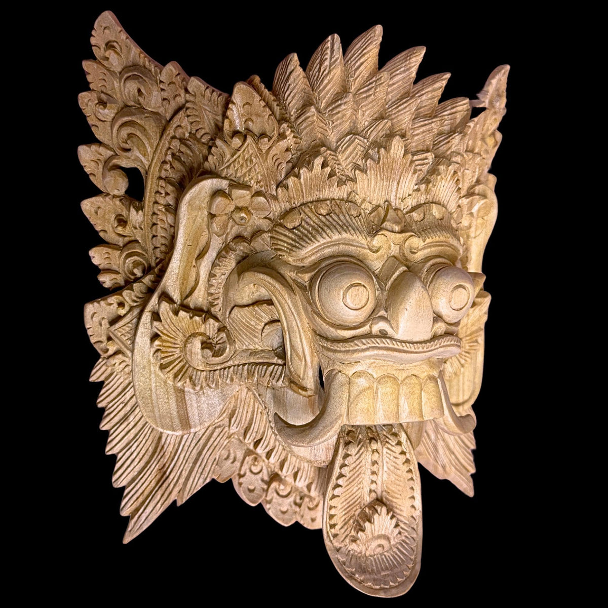 Balinese Rangda Demon Queen Mask, Hand Carved Wood Bali Art