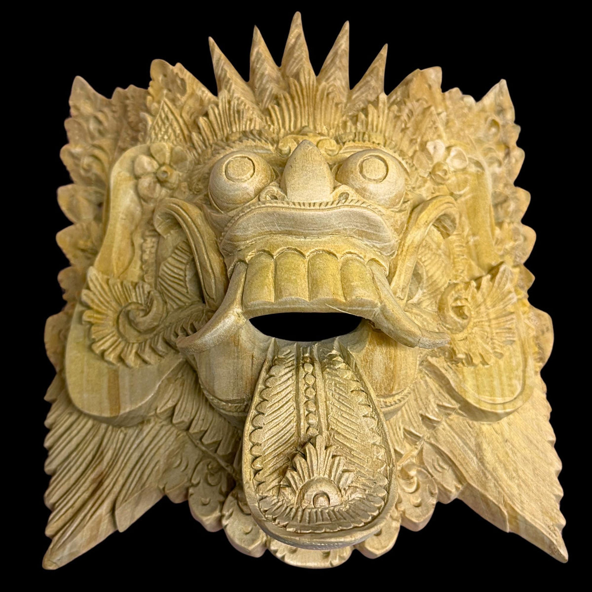 Balinese Rangda Demon Queen Mask, Hand Carved Wood Bali Art