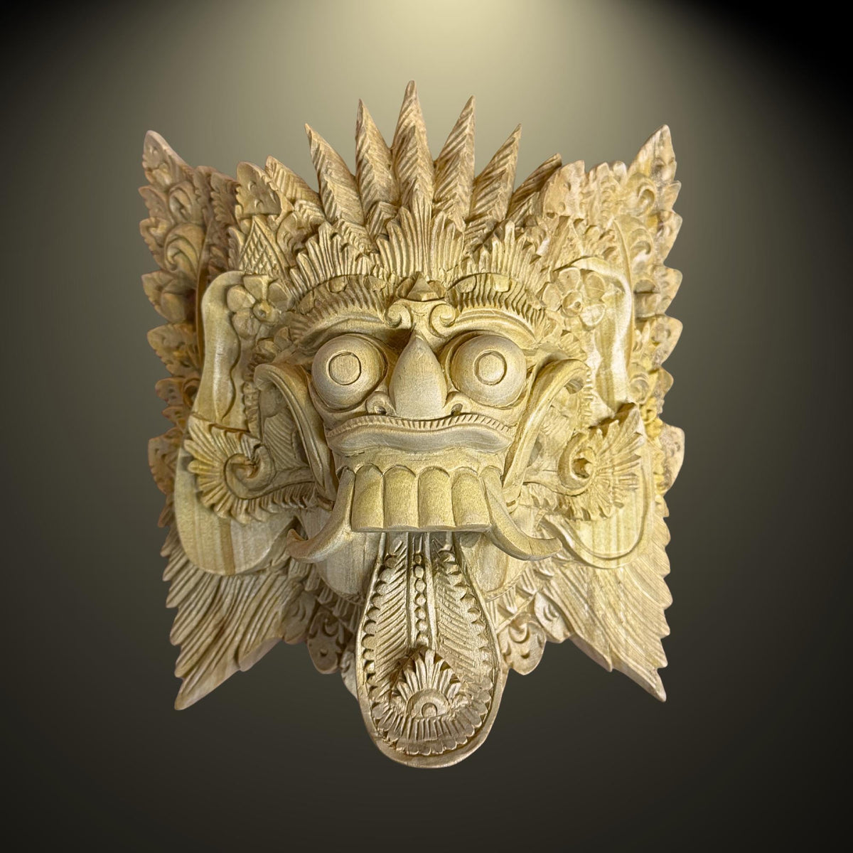 Balinese Rangda Demon Queen Mask, Hand Carved Wood Bali Art