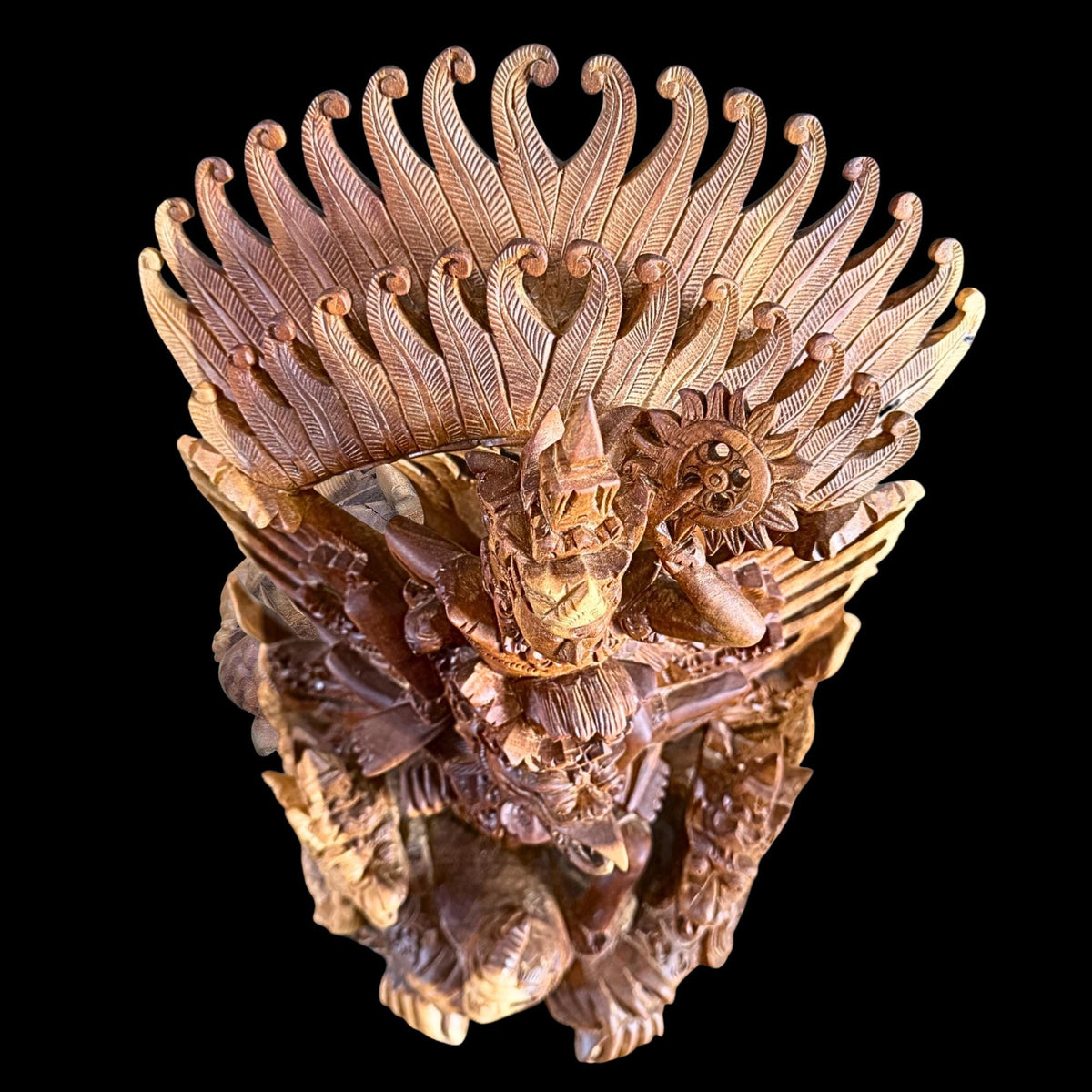 Balinese Garuda Vishnu Naga Sculpture: Hand carved wood  Indonesian Art Statue