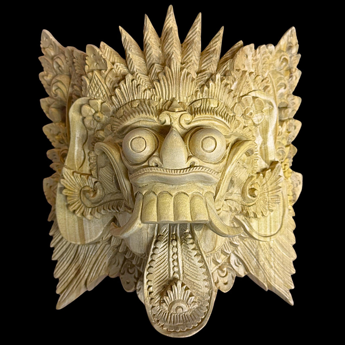 Balinese Rangda Demon Queen Mask, Hand Carved Wood Bali Art