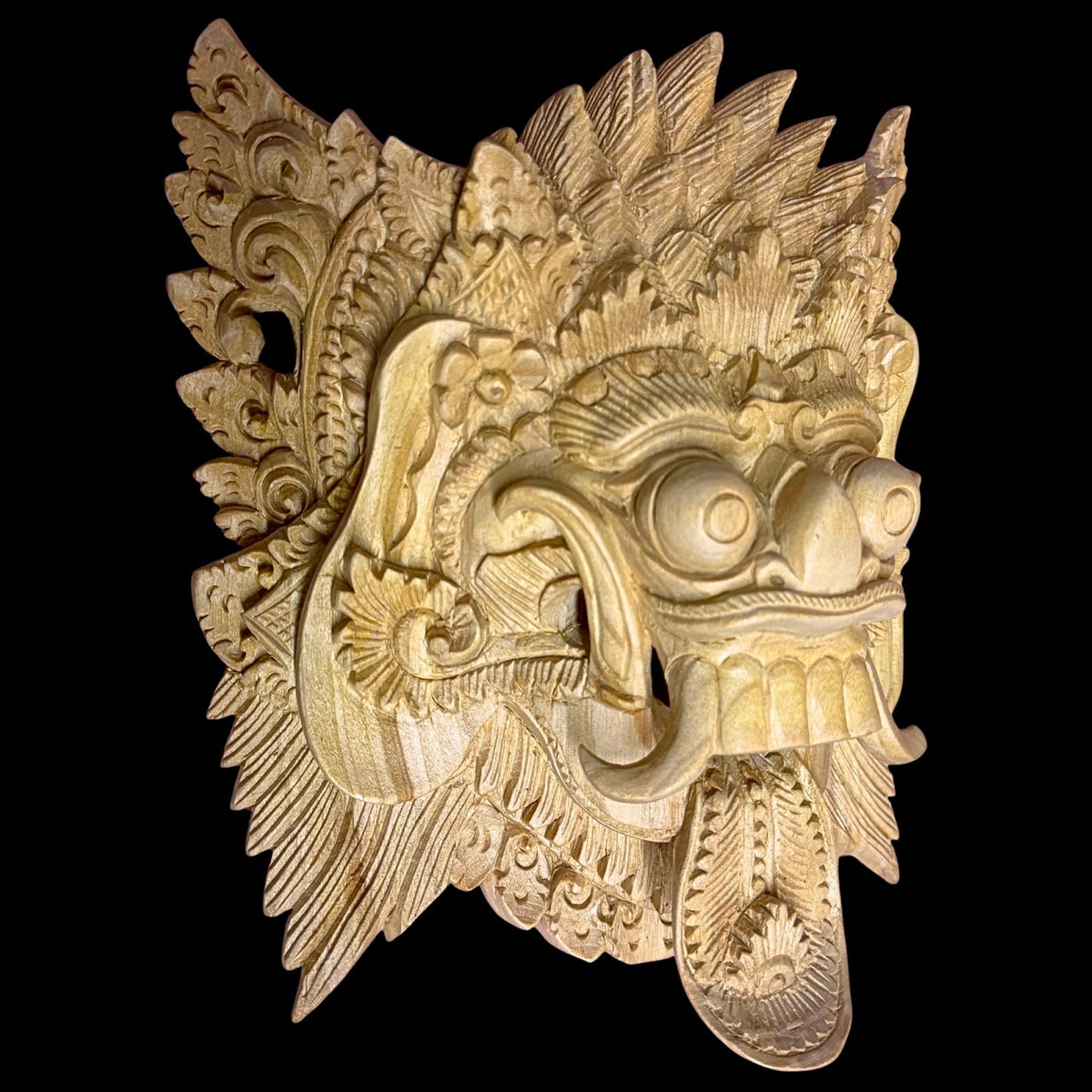 Balinese Rangda Demon Queen Mask, Hand Carved Wood Bali Art