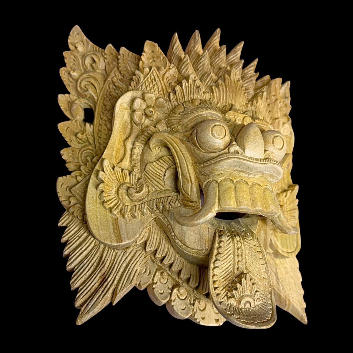 Balinese Rangda Demon Queen Mask, Hand Carved Wood Bali Art