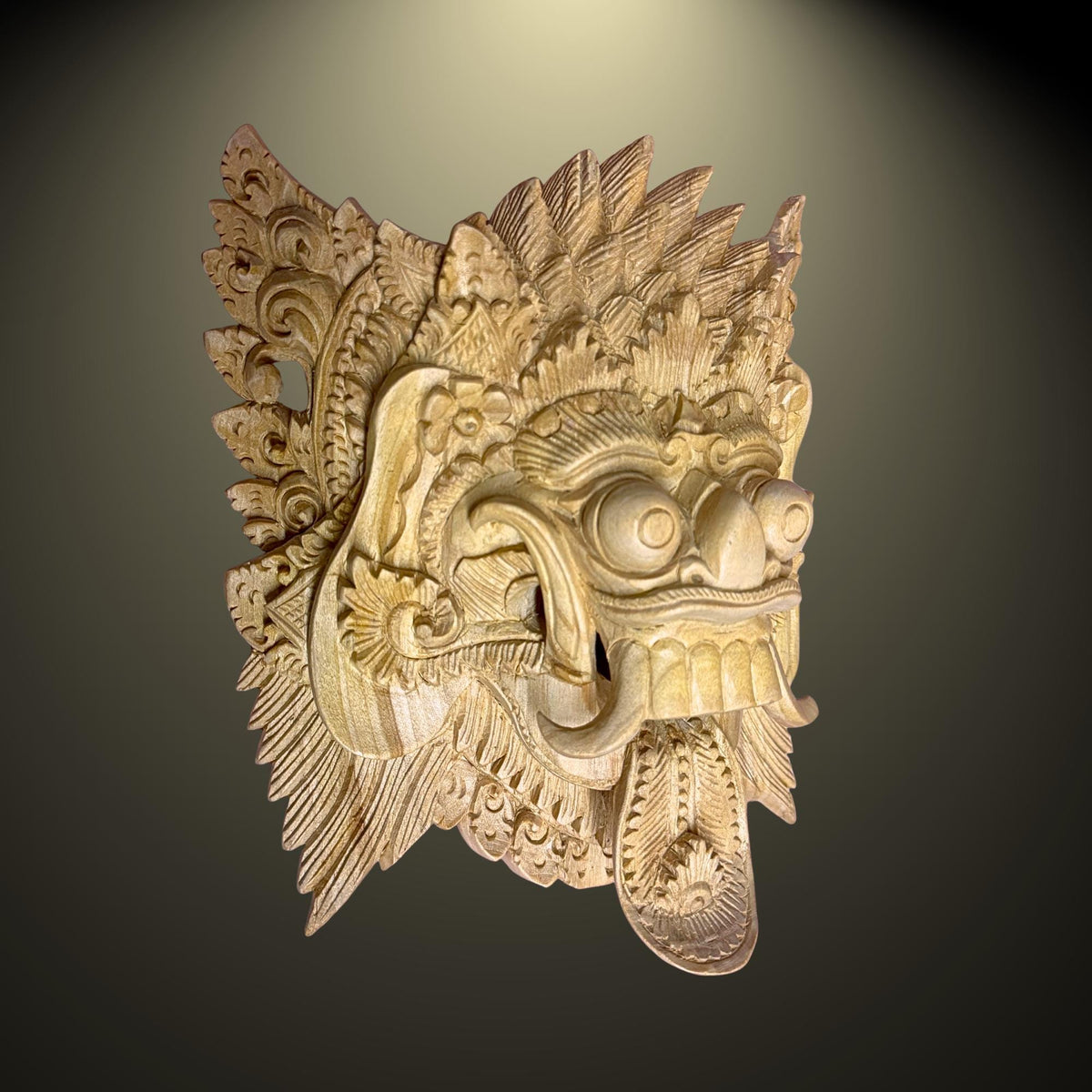 Balinese Rangda Demon Queen Mask, Hand Carved Wood Bali Art