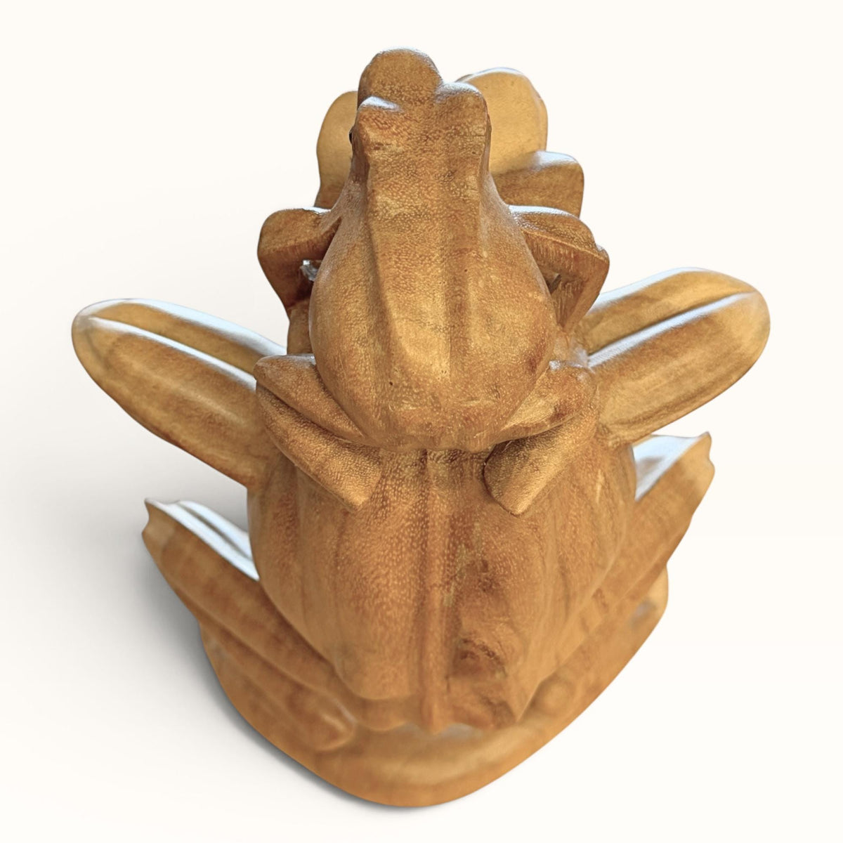 Vintage Balinese Frog with Baby Sculpture, Traditional Balinese Style  Art Wood Carving