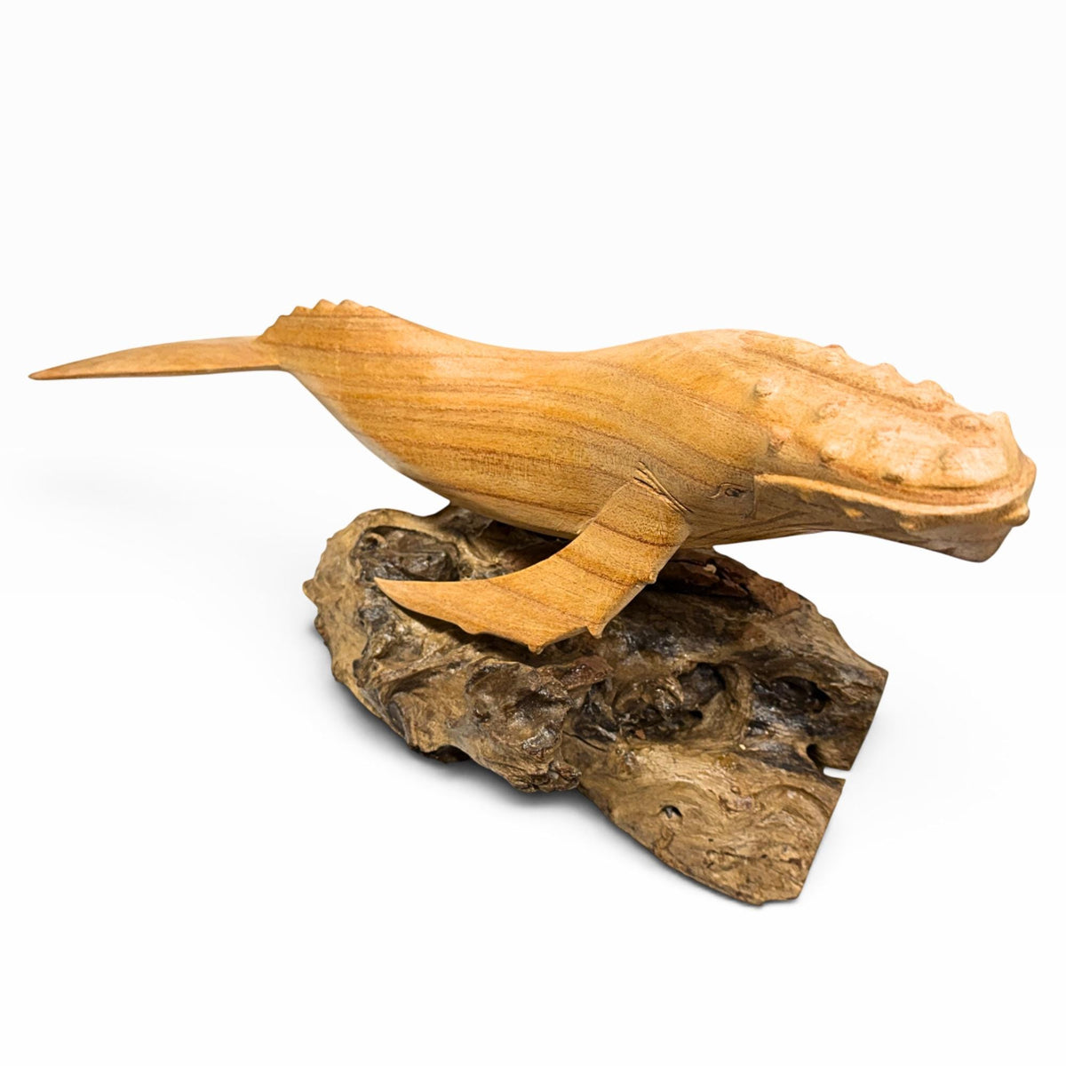 Humpback Whale Sculpture, Hand Carved Wood sea life Statue, Nautical Decor